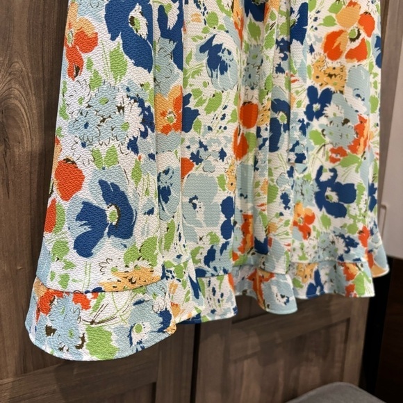 Lauren Ralph Lauren black Label Dress 16 Floral crepe faux wrap - Picture 9 of 15